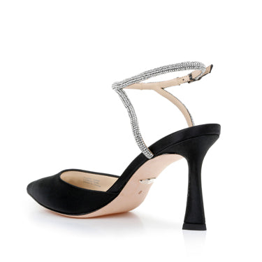 BADGLEY MISCHKA Shoe Josie Jewel Ankle Strap Satin Pump
