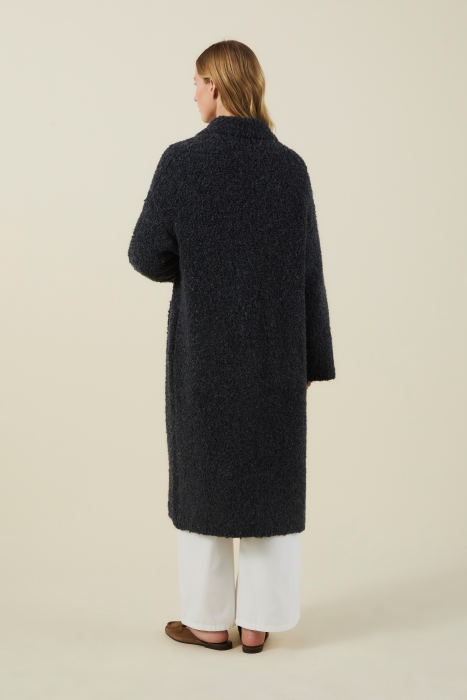 New Arrival Velvet Cozy Boucle Long Sweater Coat