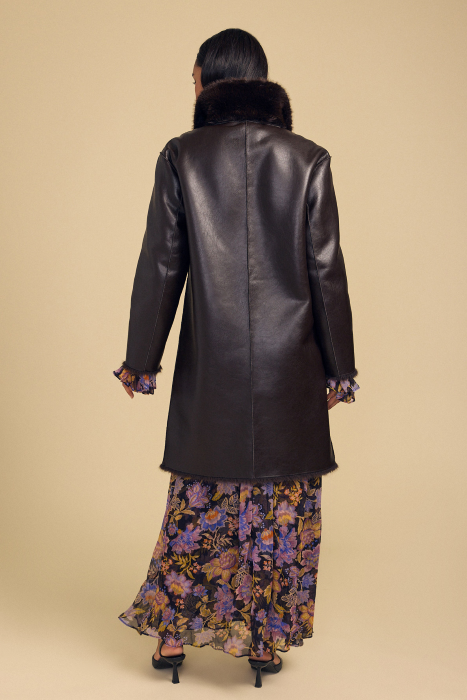 New Arrival Velvet Reversible Faux Fur Coat