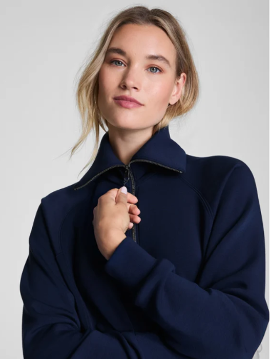 SPANX Airessentials Navy Half Zip Sweatshirt