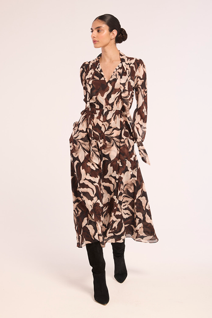 New Arrival MISA Wilma Dress Chocolate Swirl