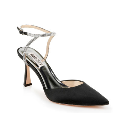 BADGLEY MISCHKA Shoe Josie Jewel Ankle Strap Satin Pump