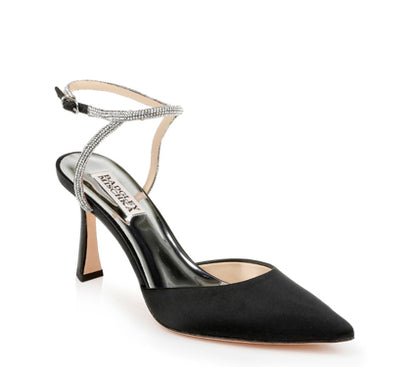 BADGLEY MISCHKA Shoe Josie Jewel Ankle Strap Satin Pump
