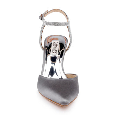 BADGLEY MISCHKA Shoe Kamilah Jewel Ankle Strap Satin Pump