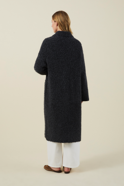 New Arrival Velvet Cozy Boucle Long Sweater Coat