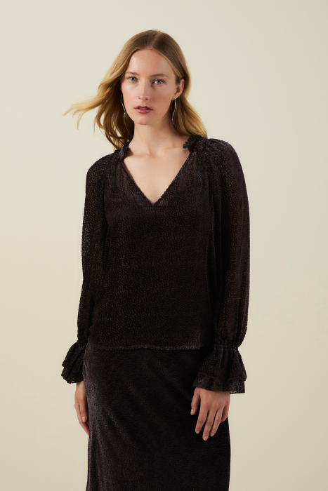 New Arrival Velvet Emerson Devore Dot Shirt
