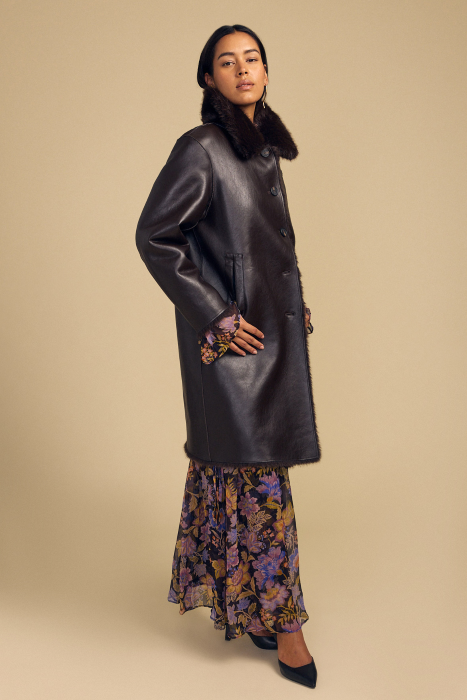 New Arrival Velvet Reversible Faux Fur Coat