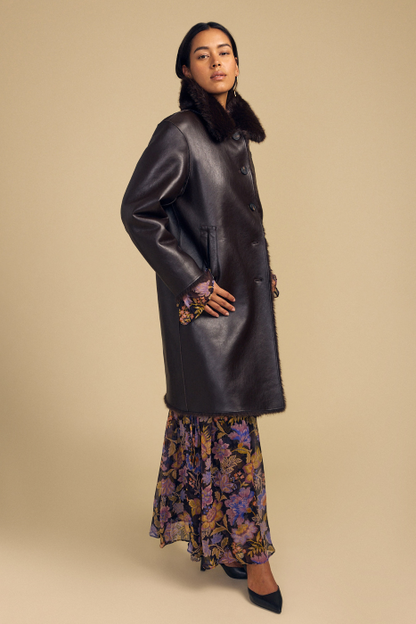 New Arrival Velvet Reversible Faux Fur Coat