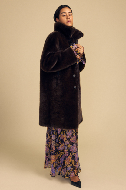 New Arrival Velvet Reversible Faux Fur Coat